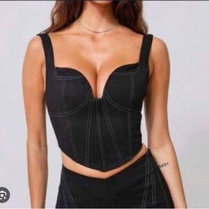 Tiger Mist Karla Black Corset Top Size XS